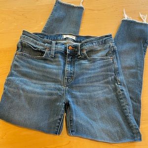 Madewell jean, 9 inch skinny high rise crop